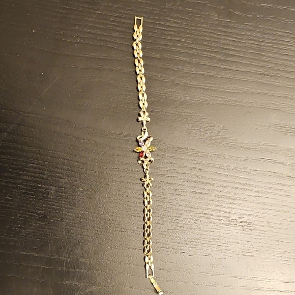 Elegant Gold and Gemstone Women's Bracelet - 7 Inch - Picture 3 of 3